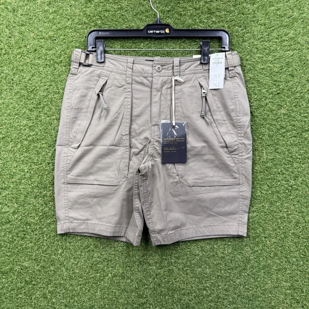 Abercrombie & Fitch Cargo Shorts Mens 30  Paratrooper Military Vtg Y2K Khaki